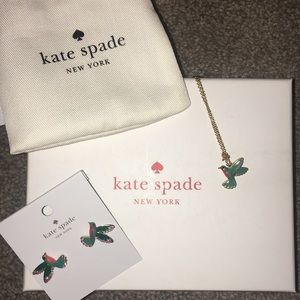 Kate Spade Hummingbird necklace & earring set.
